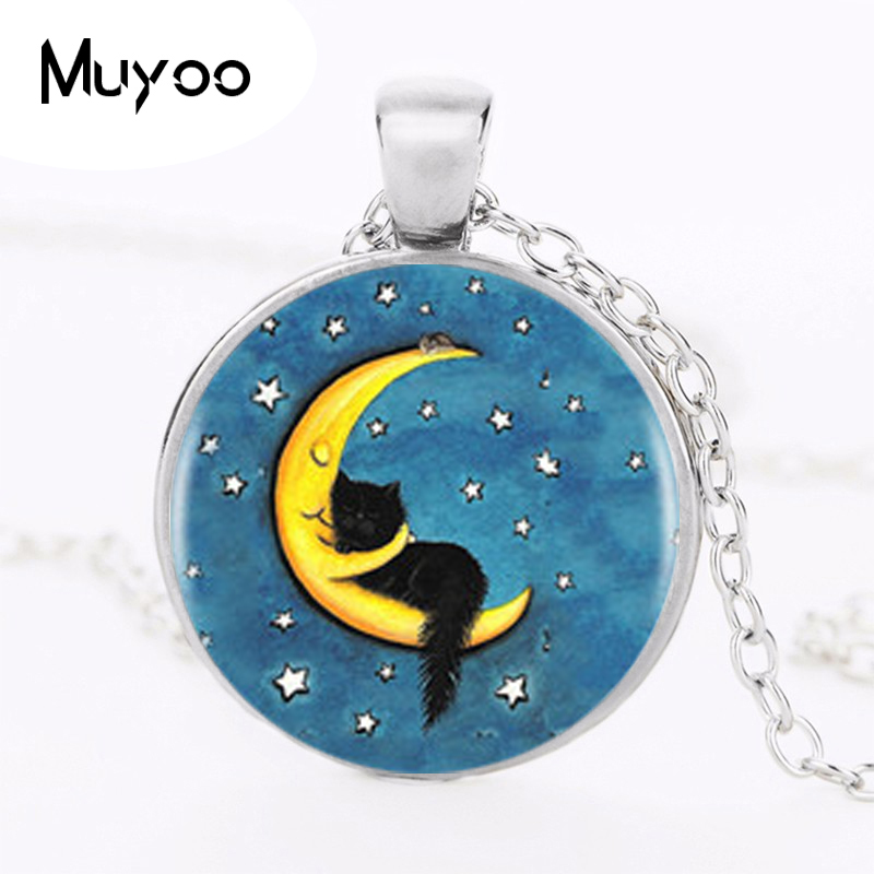 Women Jewelry Accessories For Black Dress - 검은 고양이 로고 펜던트 목걸이 수제