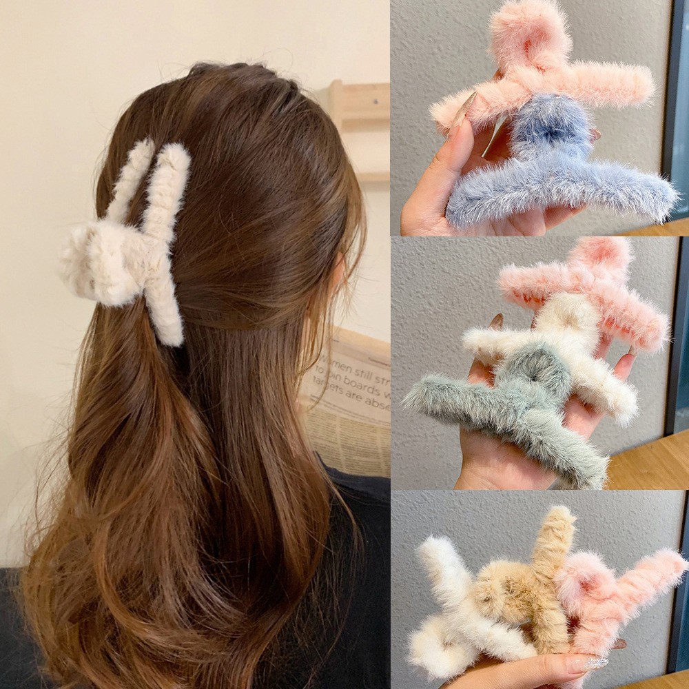 Women'S Winter Accessories Set - 푹신한 플러시 가짜 모피 큰 게