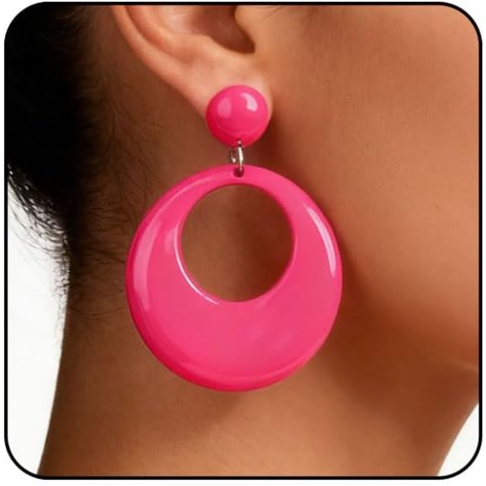 Women'S Accessories In The 60S - 60년대 70년대 여성용 귀걸이 아크릴 레드