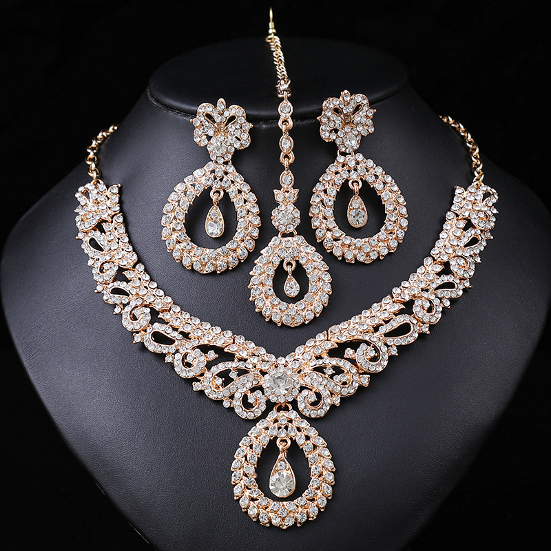 Women Jewelry Accessories For Black Dress - 럭셔리 골드 컬러 기하학적 크리스탈 귀걸이