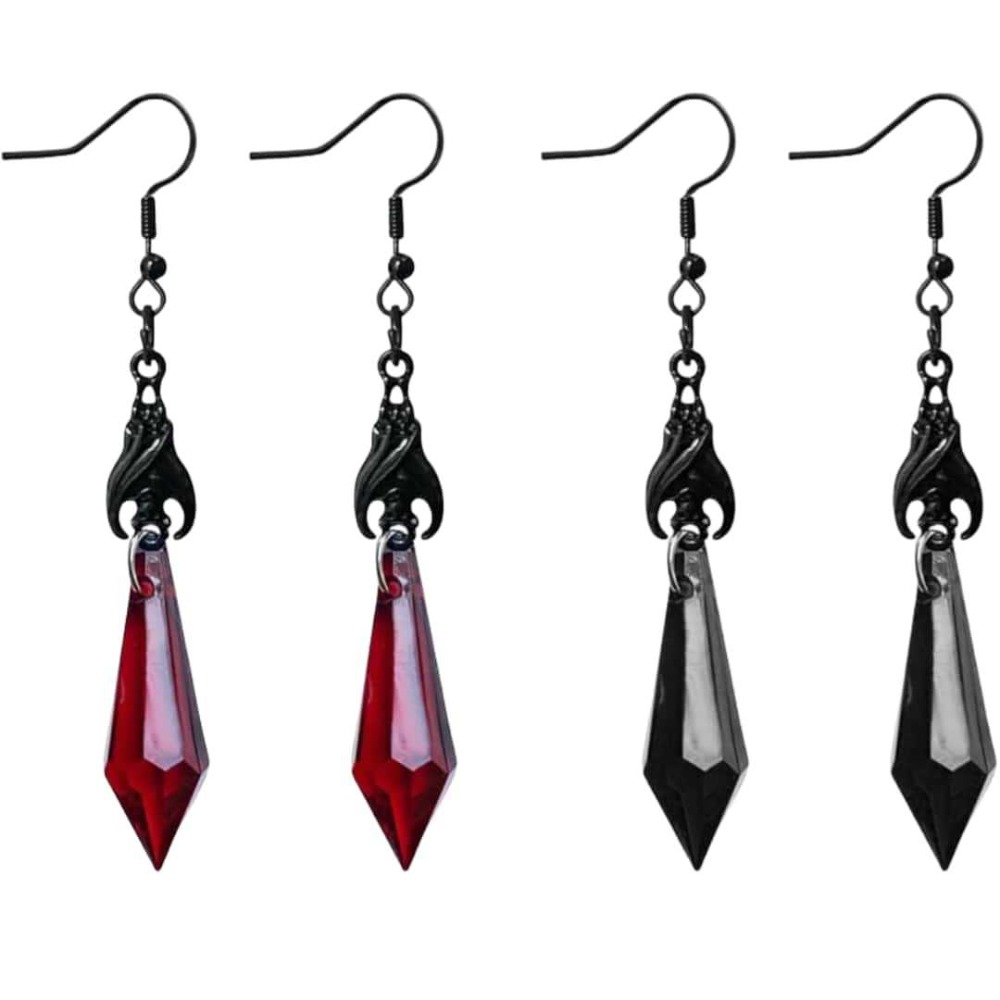 Women'S Vampire Accessories - 참 고딕 블랙 뱀파이어 박쥐 레드