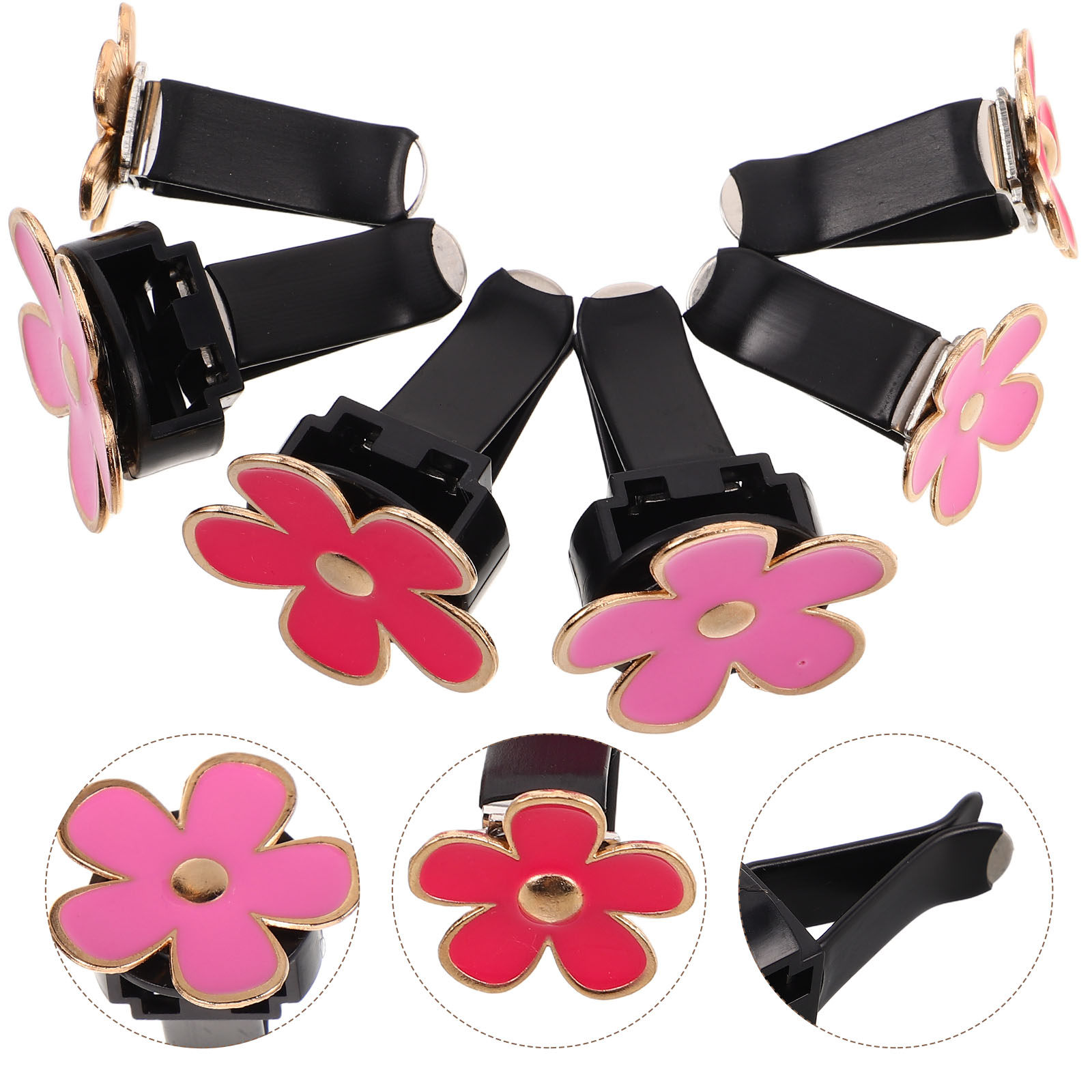 Women Accessories Outlet - 1세트 메탈 데이지 자동차 통풍구 클립