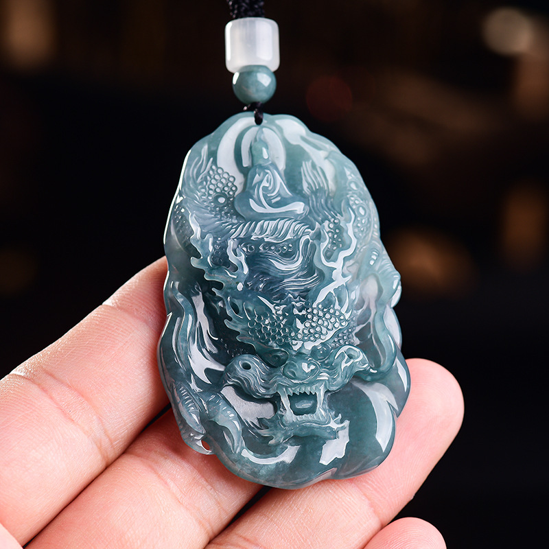 Women'S Accessories Jewelry - 천연 버마산 경옥 드래곤 펜던트 목걸이