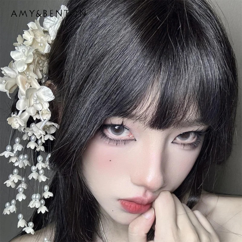 Pearl Hair Pin - 25COSE우아한 기질 꽃 프린지 머리핀 모리