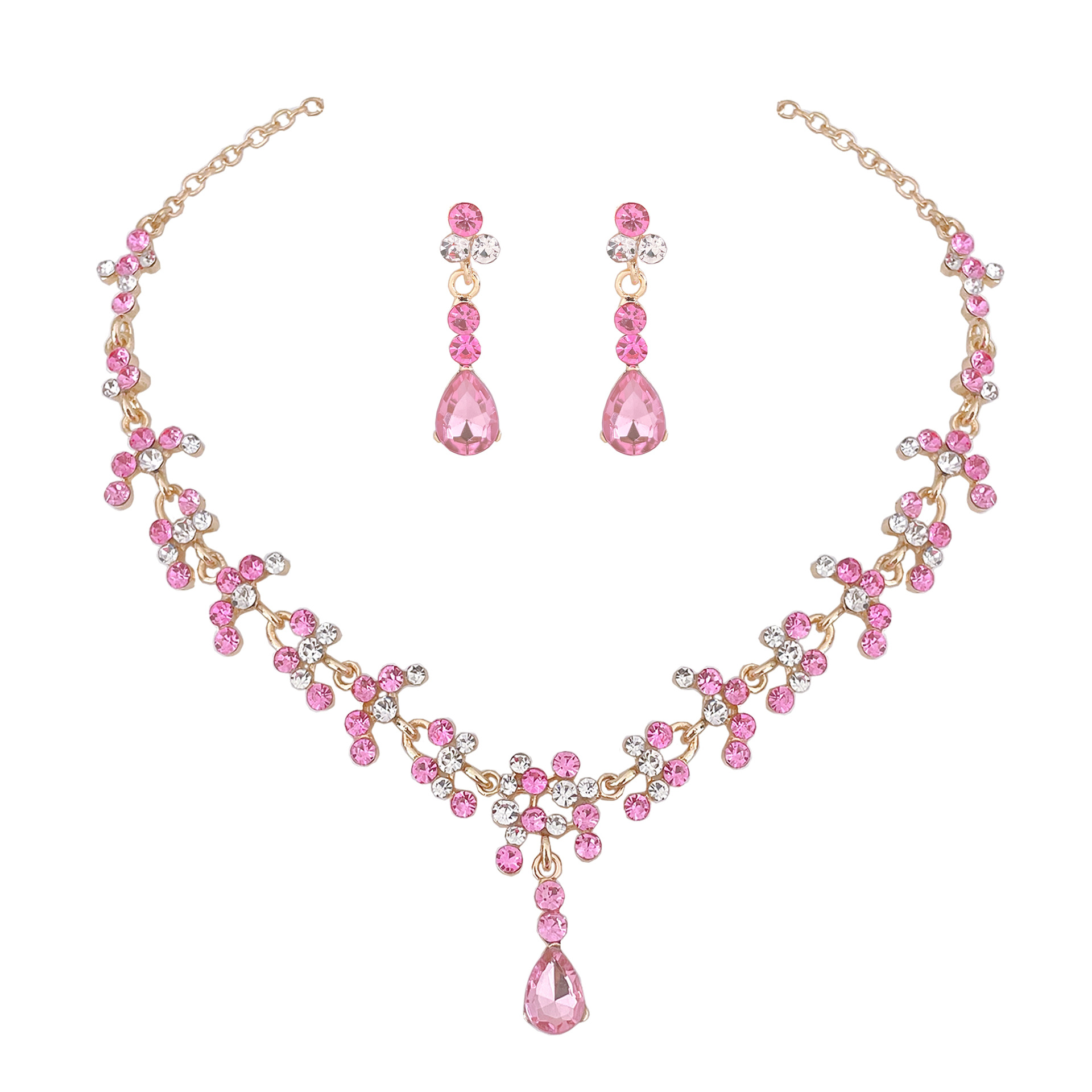 Women Jewelry Accessories For Black Dress - 바로크 핑크 퍼플 크리스탈 신부 웨딩