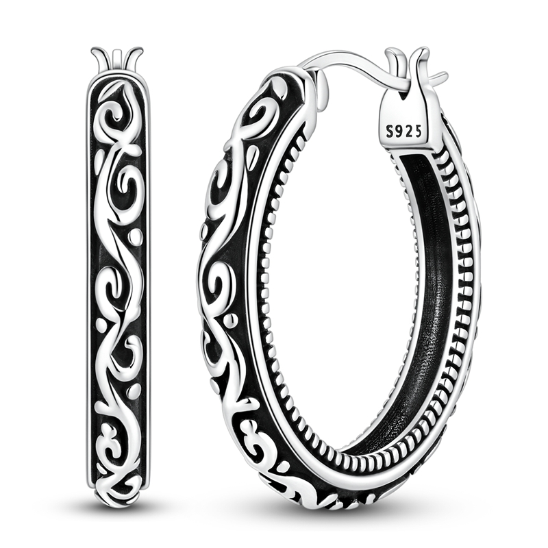 Statement Earrings Oversized - 925 스털링 실버 귀걸이 여성 지르코늄