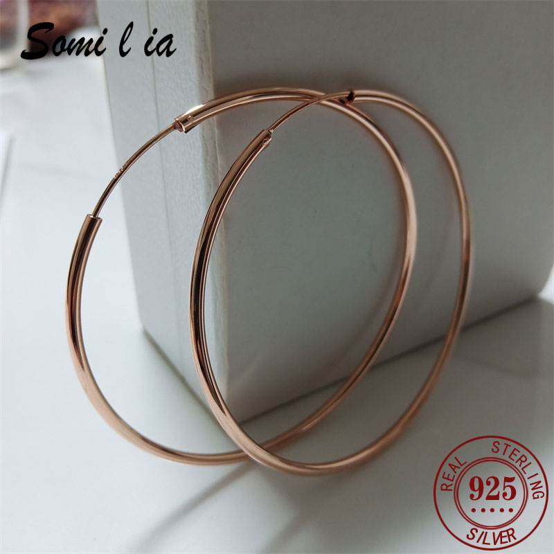 Statement Earrings Oversized - SOMILIA 여성을위한 새로운 로즈 골드 빅