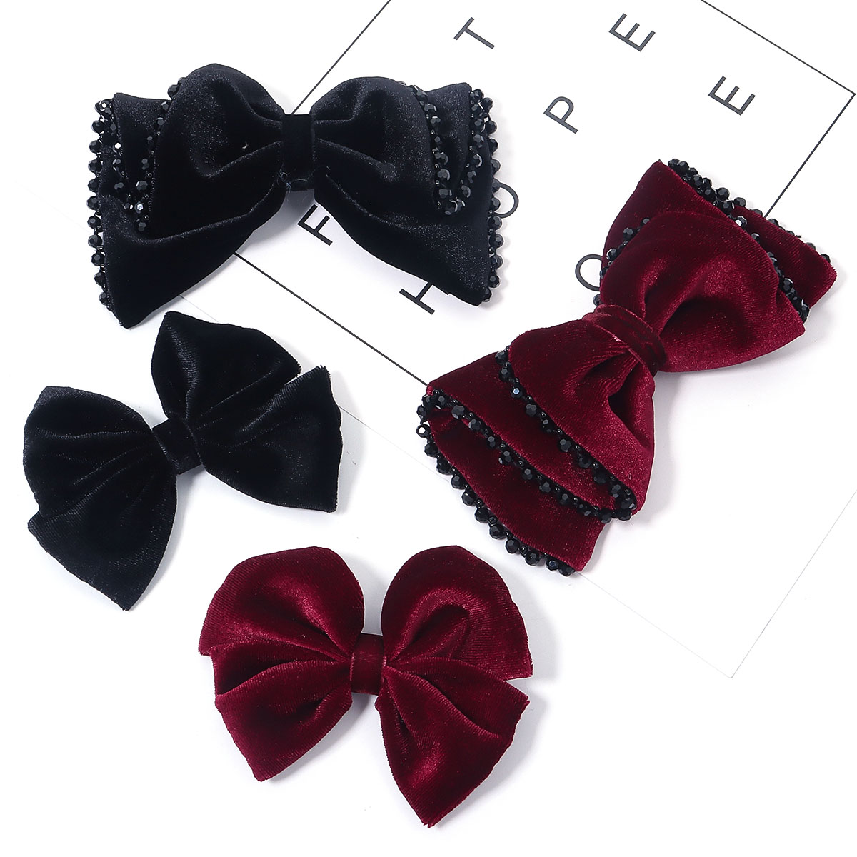 Women Jewelry Accessories For Black Dress - 여성용 버건디 블랙 클래식 스타일 벨벳