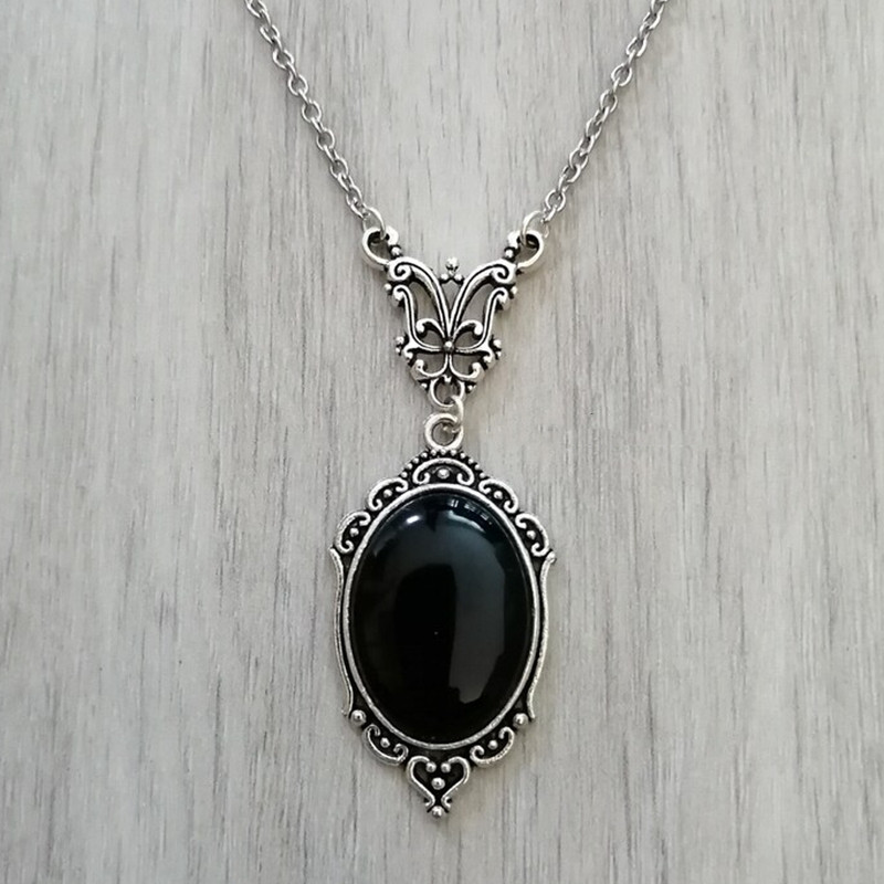 Women'S Vampire Accessories - 여성을위한 고딕 블랙 크리스탈 매력 목걸이