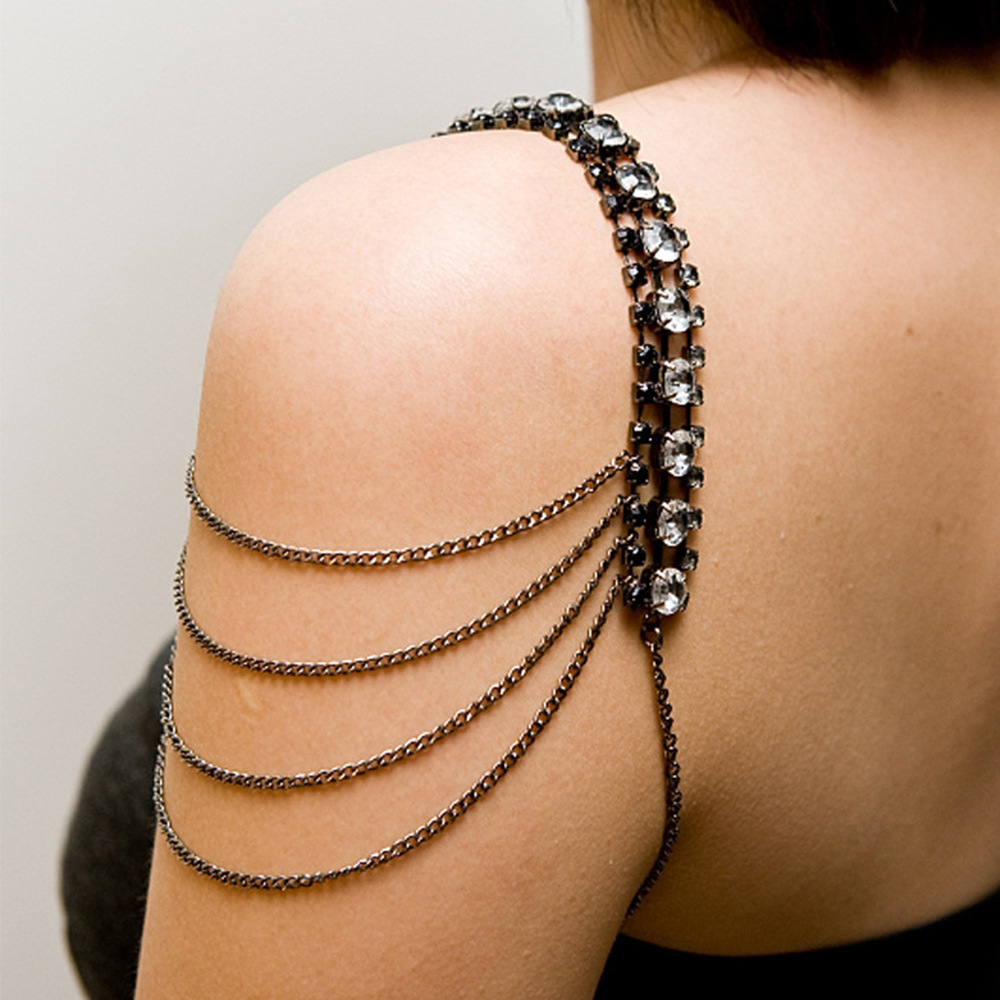 Women Jewelry Accessories For Black Dress - Stonefans 레이브 비키니 숄더 체인, 원피스
