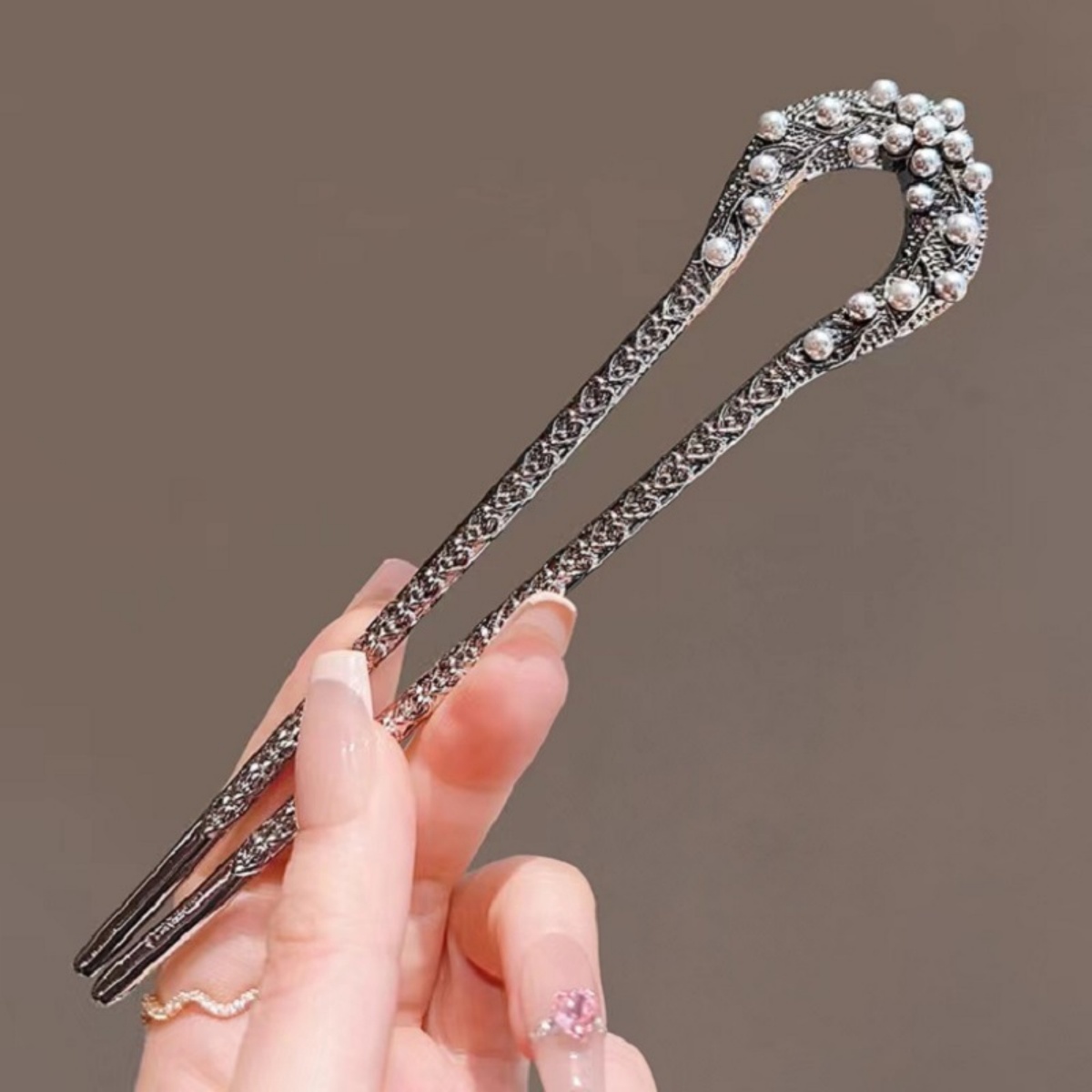 Pearl Hair Pin - 여성을위한 새로운 진주 U 모양의 머리핀