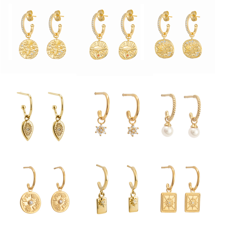 Statement Earrings Oversized - 여성을위한 CRMYA 골드 실버 채워진 매달려