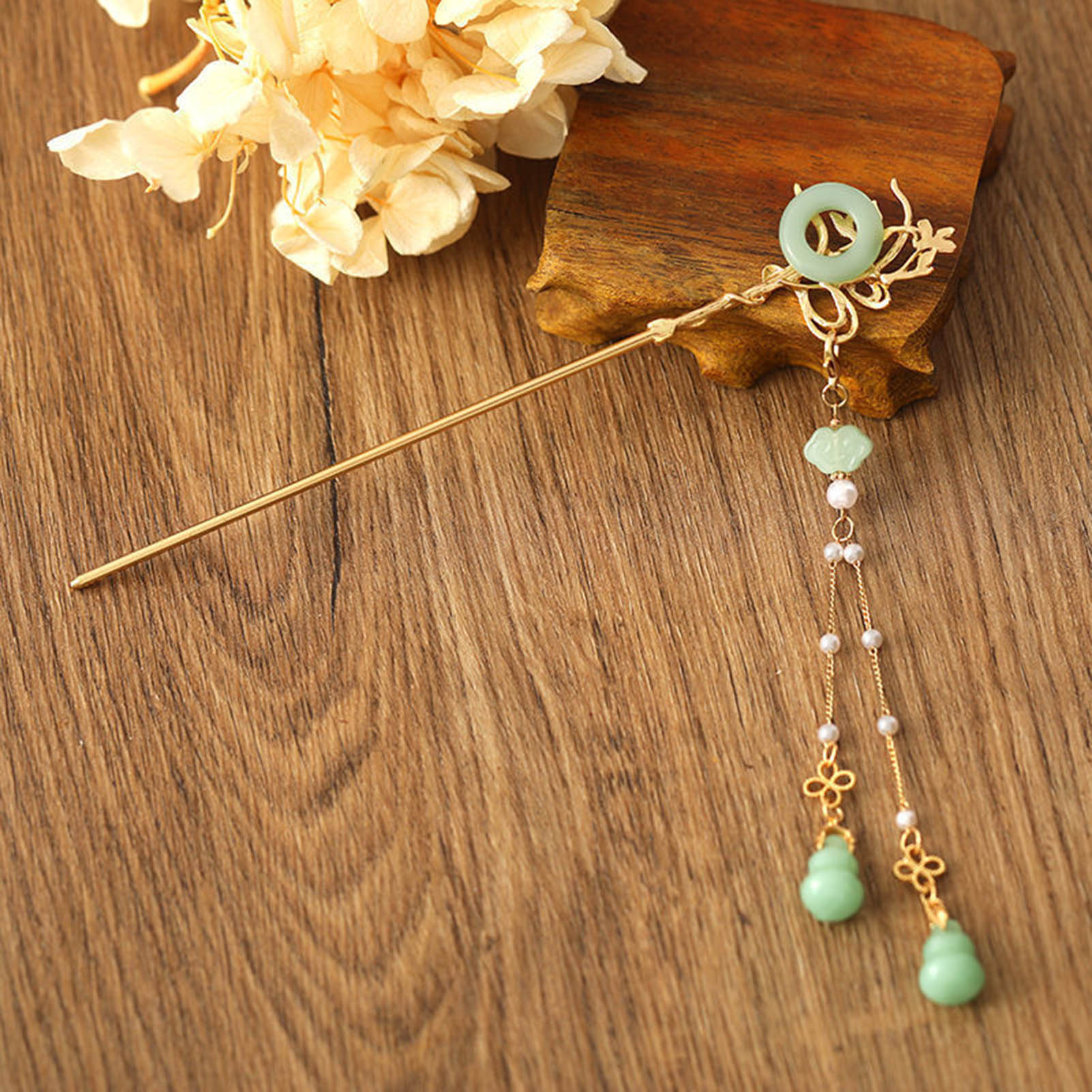 Pearl Hair Pin - 여성을위한 중국 스타일 유리 머리핀 우아한