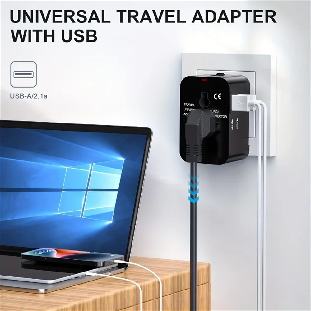 범용 여행용 어댑터, 듀얼 USB 포트 포함, 영국-유 - Women Accessories In Uk 리뷰 및 가격