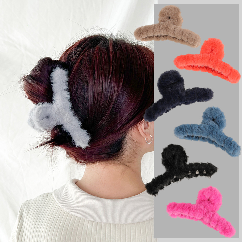 겨울 플러시 머리 발톱 우아한 아크릴 머리핀 가짜 모피 - Women'S Winter Accessories Set 리뷰 및 가격