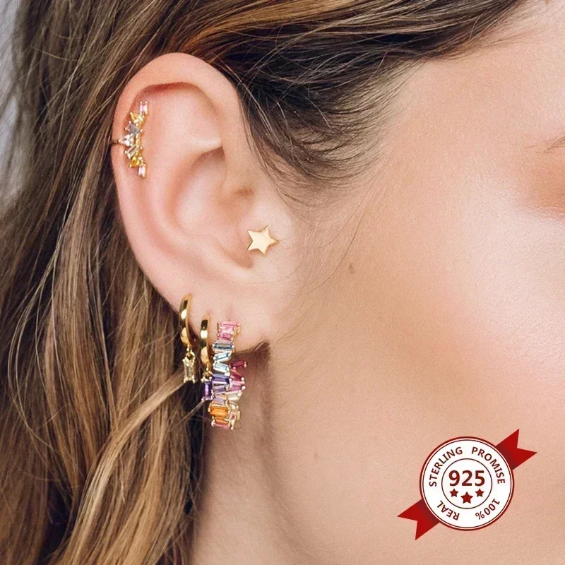여자 925 스털링 실버 귀 바늘 빅 C 후프 스터드  - Statement Earrings Oversized 리뷰 및 가격