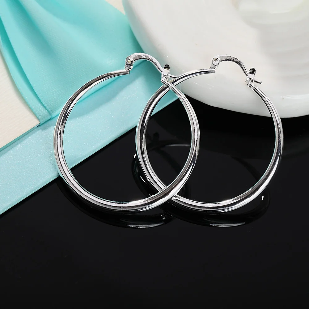 뜨거운 새로운 고급 925 스털링 실버 4cm 직경 큰 - Statement Earrings Oversized 리뷰 및 가격