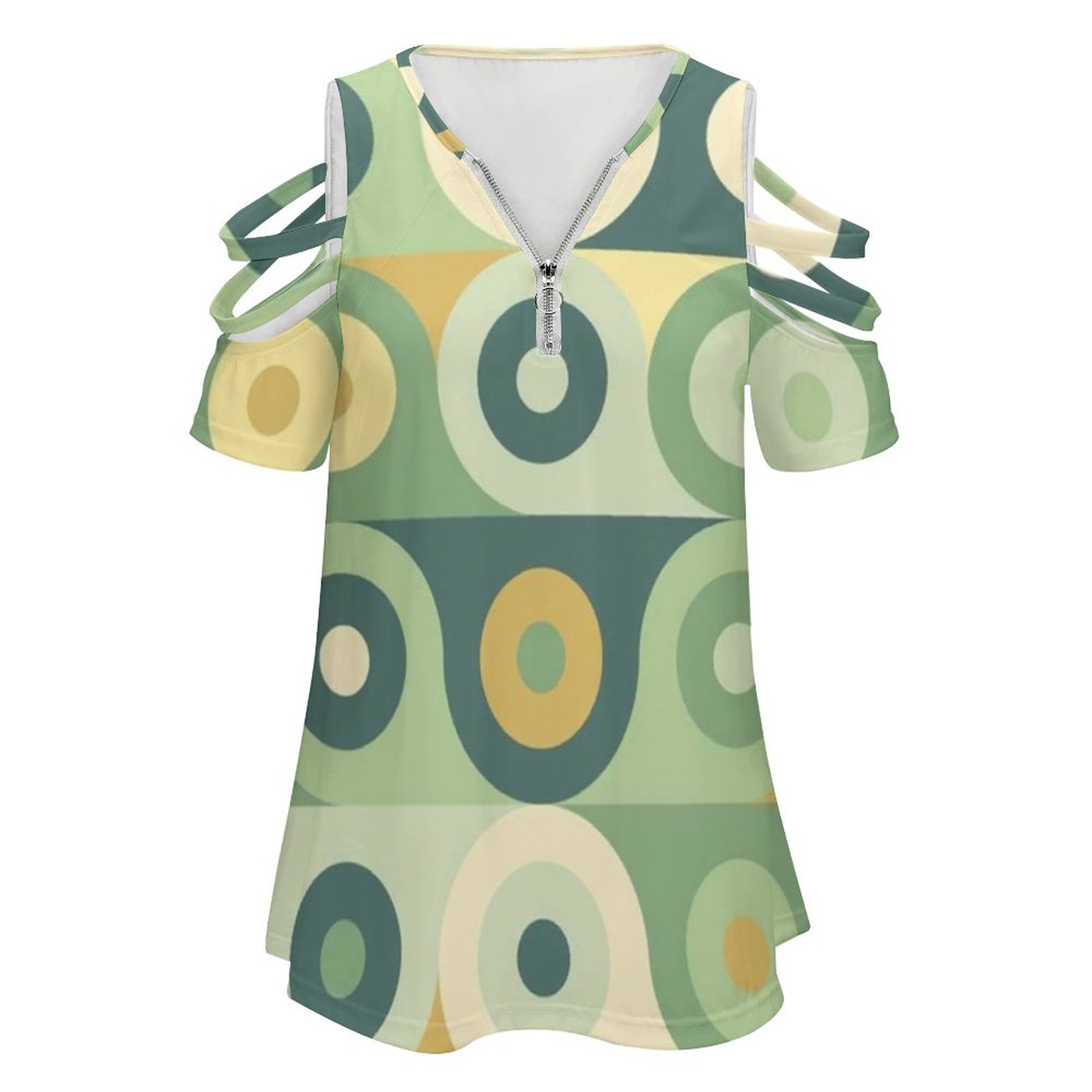 여성용 그루비 70 년대 패턴 지퍼 프린트 티셔츠, 다 - Women'S Accessories In The 60S 리뷰 및 가격