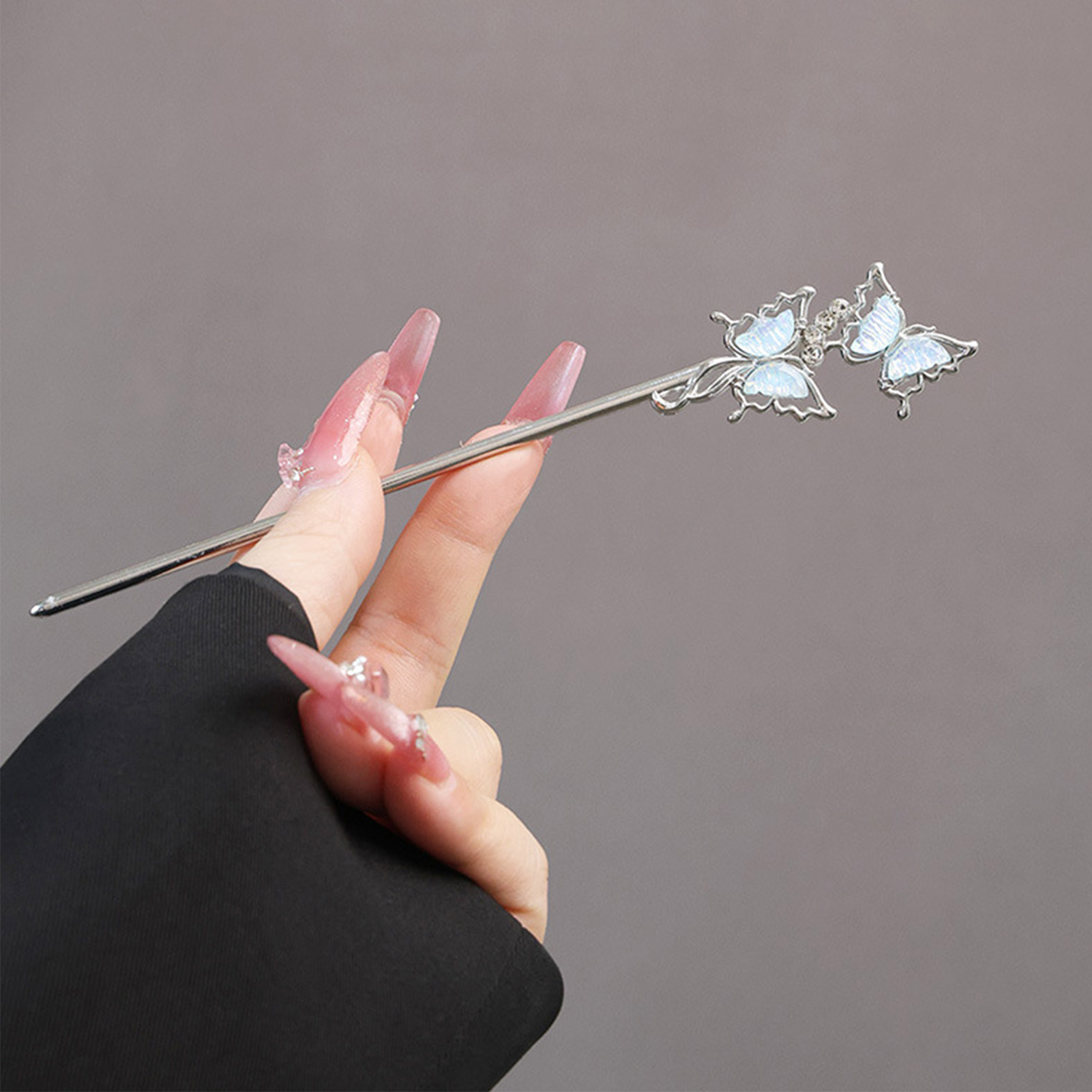 실버 컬러 합금 헤어 스틱 포크 꽃 나비 디자인 새로운 - Pearl Hair Pin 리뷰 및 가격
