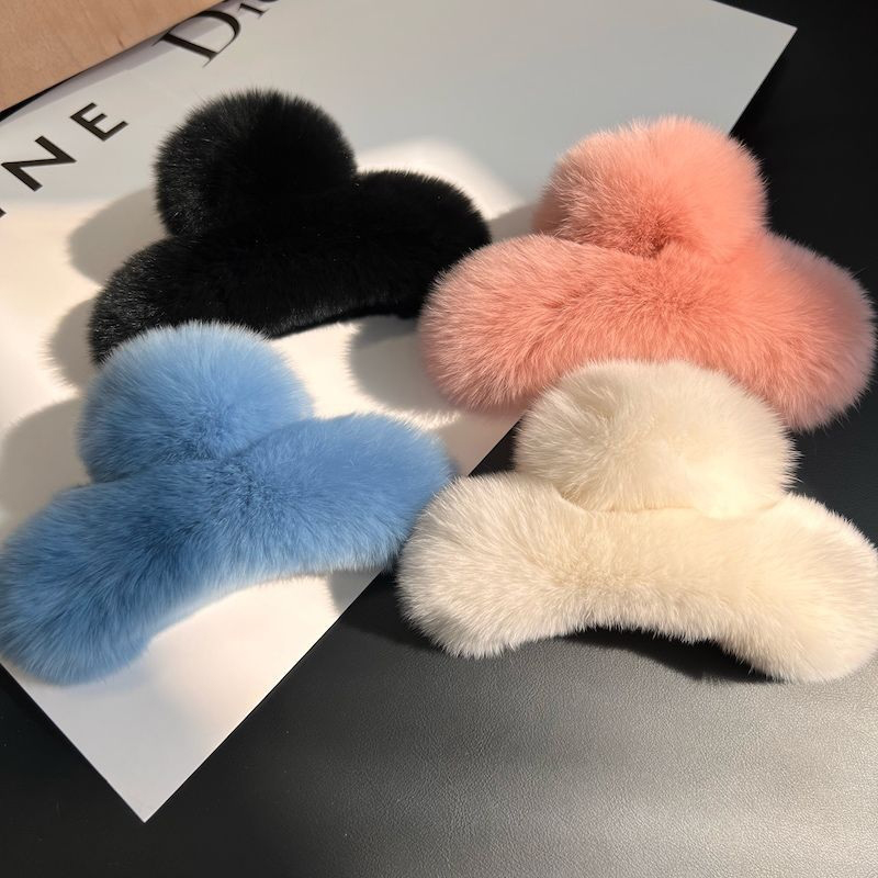 겨울 인조 모피 헤어 클로 토끼 헤어 머리핀 플러시 헤 - Women'S Winter Accessories Set 리뷰 및 가격
