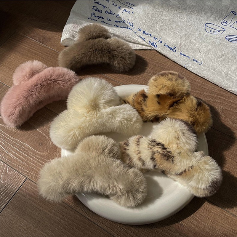 겨울 인조 모피 헤어 클로 토끼 헤어 머리핀 플러시 헤 - Women'S Winter Accessories Set 리뷰 및 가격