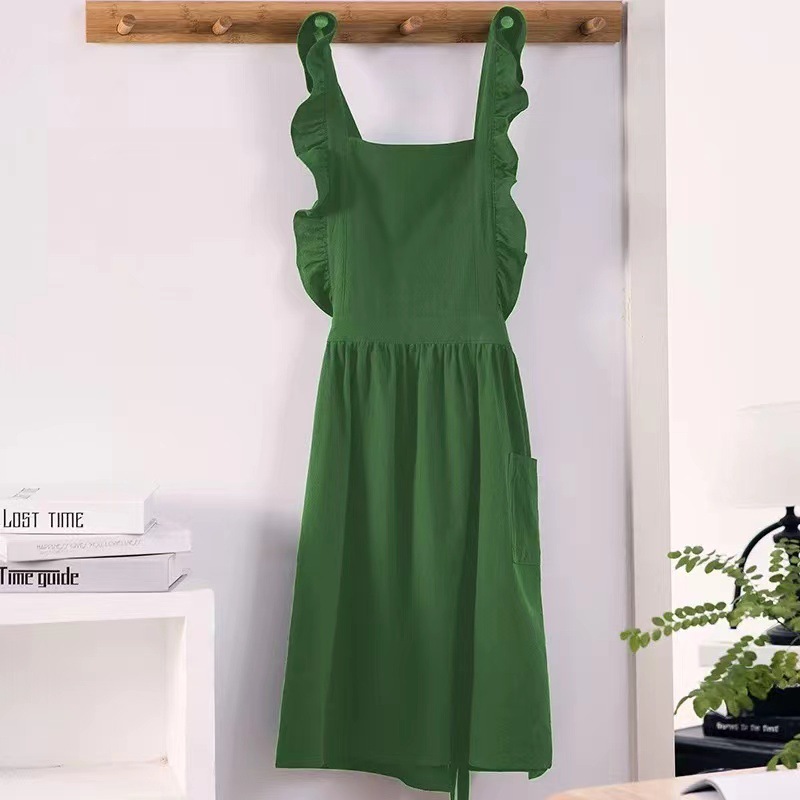 1PC 프랑스 목가적 꽃집 예술적 코튼 린넨 빈티지 앞 - Women Kitchen Accessories 리뷰 및 가격