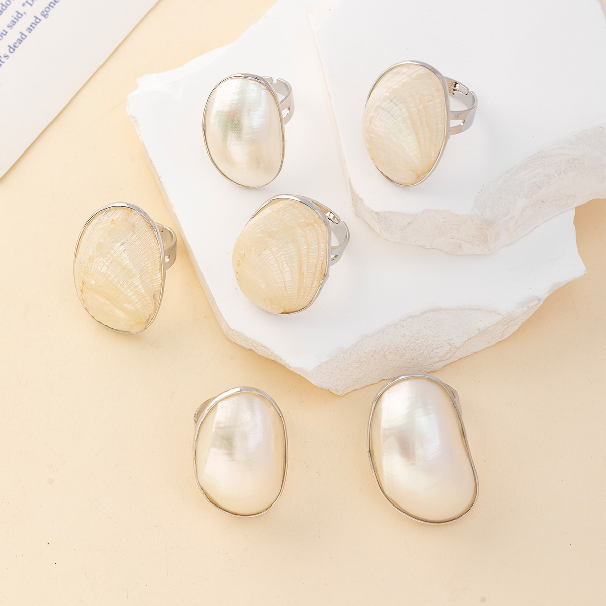 여성용 빈티지 청키 쉘 반지, 우아한 숙녀 대형 반지, - Women Accessories Outlet 리뷰 및 가격