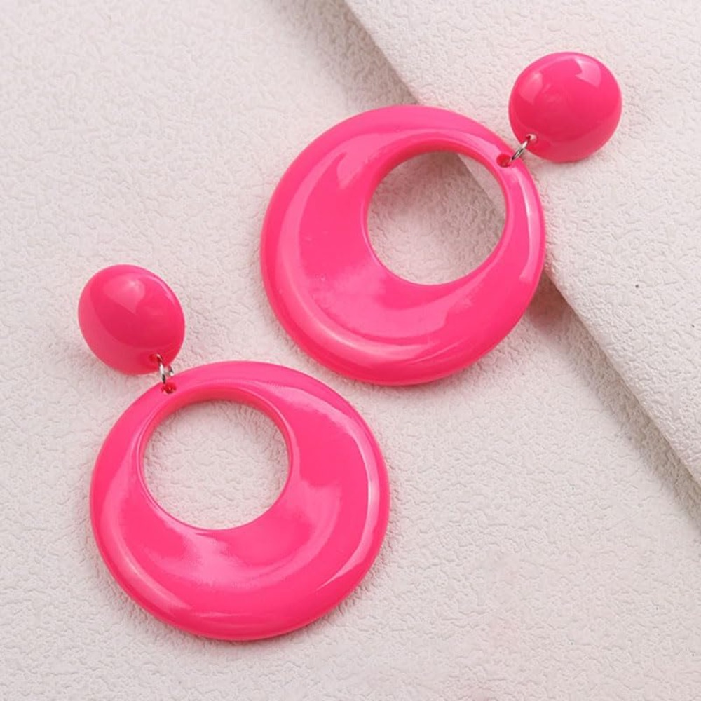 60년대 70년대 여성용 귀걸이 아크릴 레드 핫핑크 화 - Women'S Accessories In The 60S 리뷰 및 가격