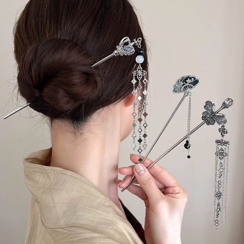 우아한 여성의 머리핀 골동품 실버 나비 술 머리 스틱  - Pearl Hair Pin 리뷰 및 가격