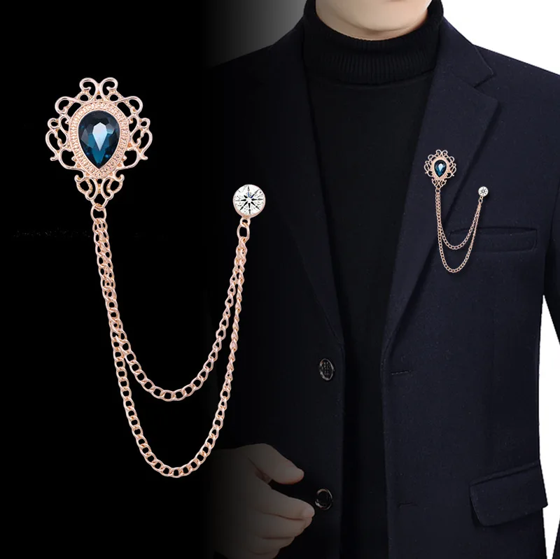 뉴 빈티지 태슬 체인 라인스톤 크리스탈 라펠 핀 - 유 - Women'S Accessories Jewelry 리뷰 및 가격