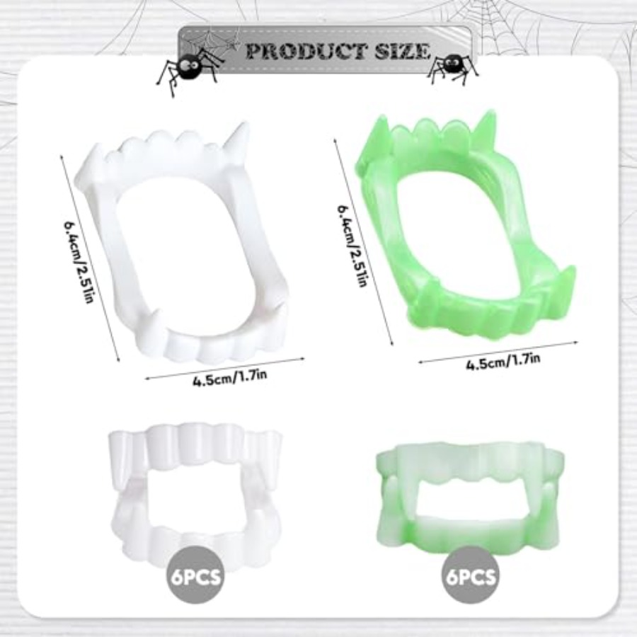 12개 할로윈 흰색 송곳니 뱀파이어 이빨 재미있는 코스 - Women'S Vampire Accessories 리뷰 및 가격