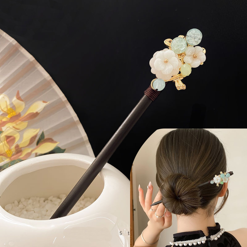 중국식 헤어 스틱 스텝 쉐이크 나무 머리핀 소녀용 앤틱 - Pearl Hair Pin 리뷰 및 가격