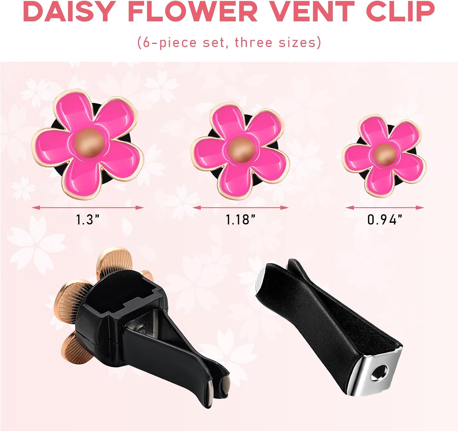 6개 데이지 꽃 자동차 에어벤트 클립, 귀여운 꽃 모양 - Women Accessories Outlet 리뷰 및 가격