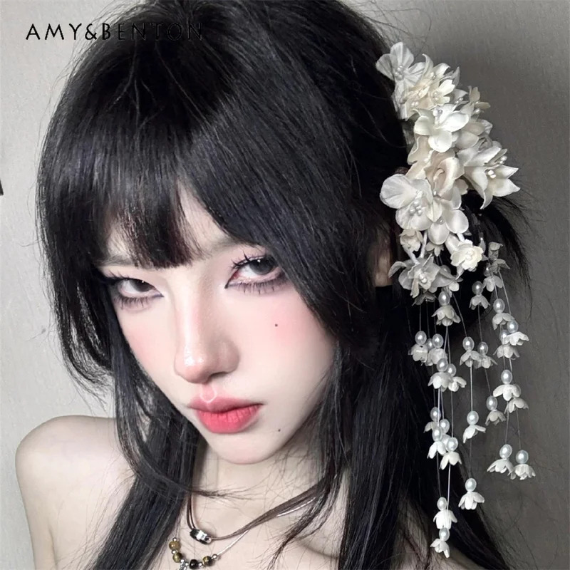 25COSE우아한 기질 꽃 프린지 머리핀 모리 소녀 달 - Pearl Hair Pin 리뷰 및 가격