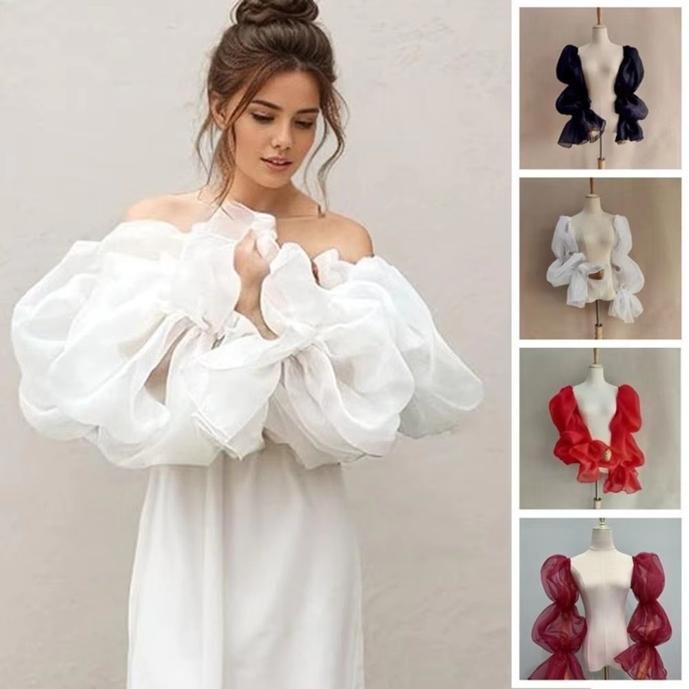 우아한 퍼프 웨딩 암 슬리브, 러플 롱 글러브, 버블  - Women'S Winter Accessories Set 리뷰 및 가격