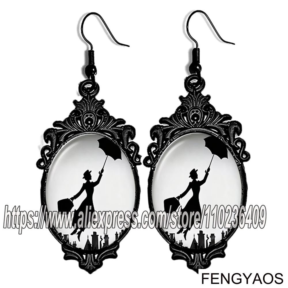 여성을위한 새로운 블랙 메리 포핀스 댕글 귀걸이 우산을 - Women Jewelry Accessories For Black Dress 리뷰 및 가격