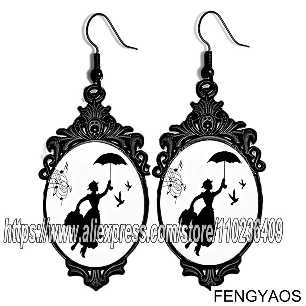 여성을위한 새로운 블랙 메리 포핀스 댕글 귀걸이 우산을 - Women Jewelry Accessories For Black Dress 리뷰 및 가격