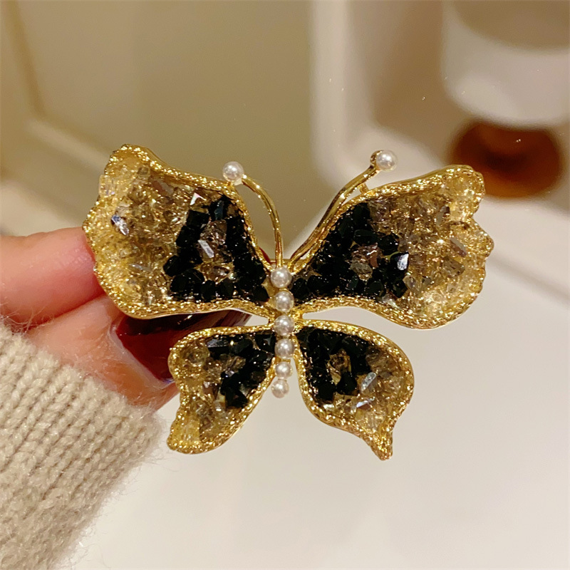 여성을위한 검은 나비 브로치 골드 컬러 패션 쥬얼리 코 - Women Jewelry Accessories For Black Dress 리뷰 및 가격