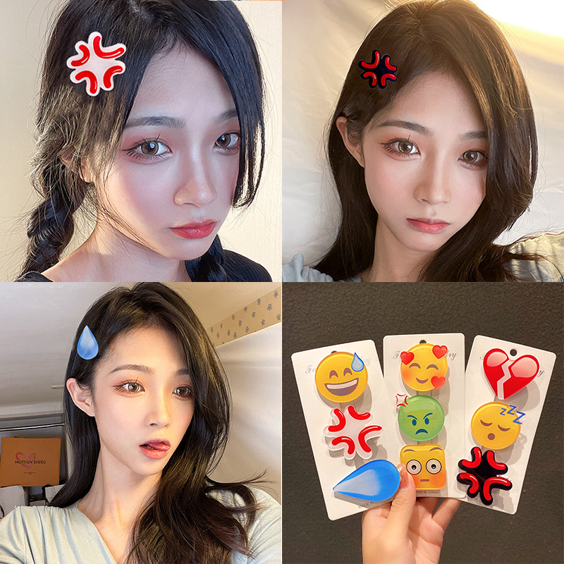 패션 Emojied 머리핀 말문이 없는 땀 화난 워터  - Women Accessories Dropshipping 리뷰 및 가격