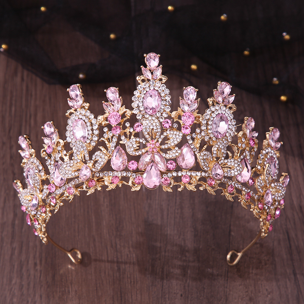 바로크 공주 레드 크리스탈 물방울 모양 신부 티아라 크 - Women Jewelry Accessories For Black Dress 리뷰 및 가격