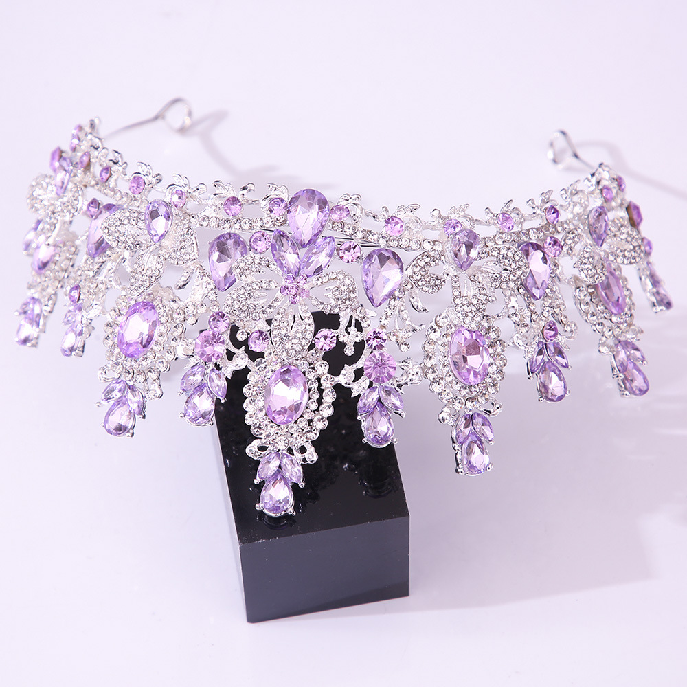 바로크 공주 레드 크리스탈 물방울 모양 신부 티아라 크 - Women Jewelry Accessories For Black Dress 리뷰 및 가격