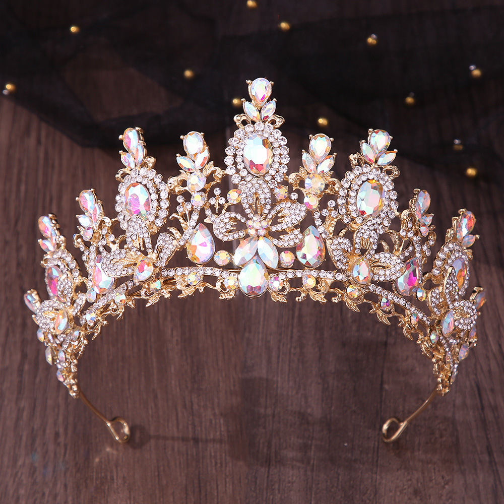 바로크 공주 레드 크리스탈 물방울 모양 신부 티아라 크 - Women Jewelry Accessories For Black Dress 리뷰 및 가격