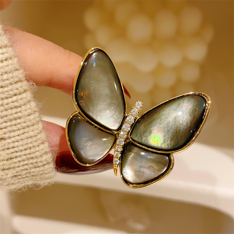 여성을위한 나비 브로치 골드 도금 패션 쥬얼리 블랙 쉘 - Women Jewelry Accessories For Black Dress 리뷰 및 가격