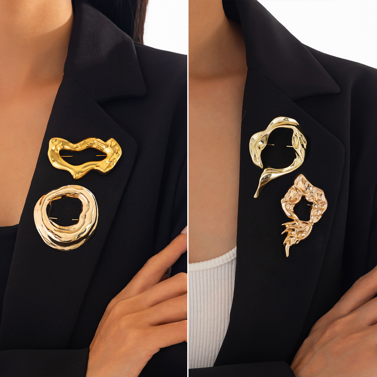 여성을위한 새로운 패션 불규칙한 브로치 유행 금속 골드 - Women'S Accessories Jewelry 리뷰 및 가격