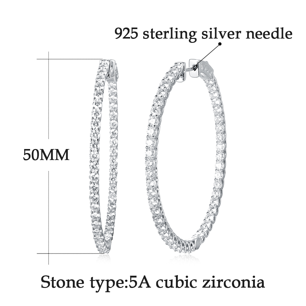 APIR 50MM 대형 풀파베 CZ 지르콘 후프 귀걸이 - Statement Earrings Oversized 리뷰 및 가격