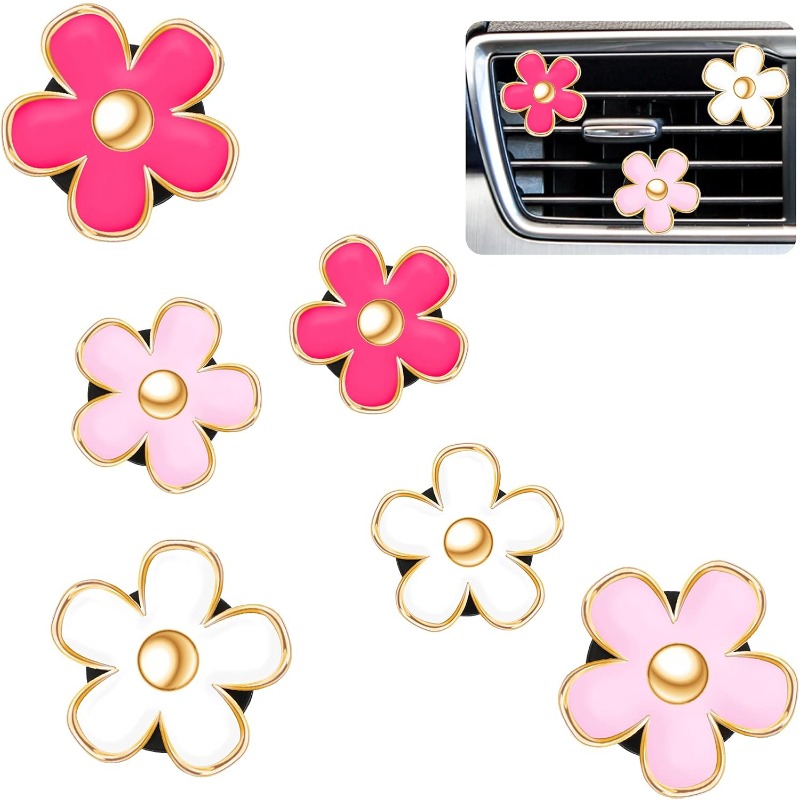 6개 데이지 꽃 에어벤트 클립 자동차 에어컨 통풍구 클 - Women Accessories Outlet 리뷰 및 가격