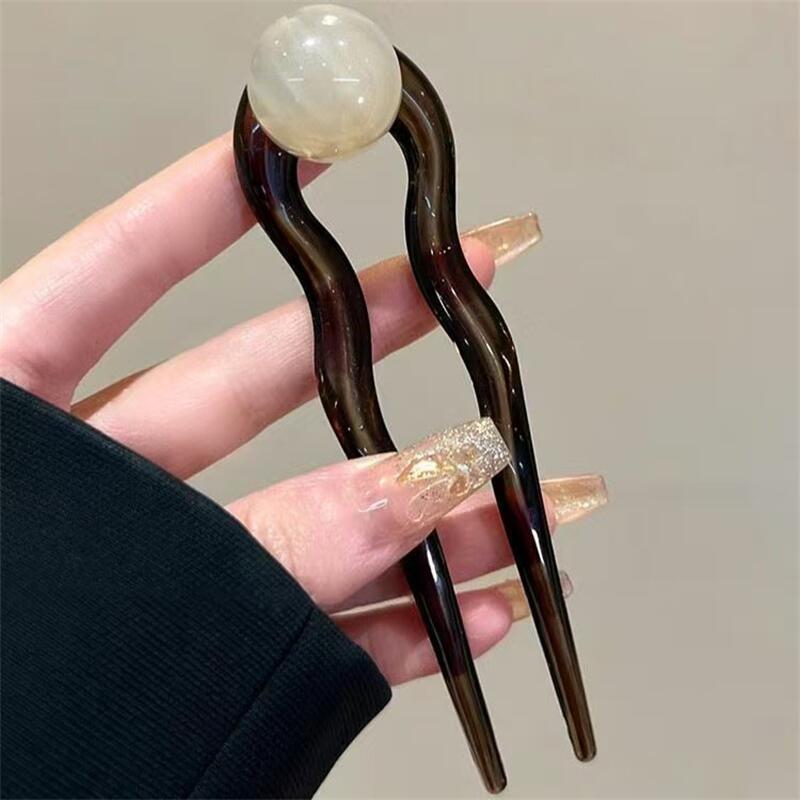 패션 컬러 진주 U자형 헤어 스틱 헤어핀 헤어 포크 번 - Pearl Hair Pin 리뷰 및 가격