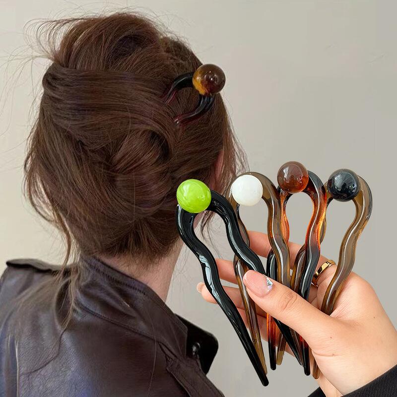 패션 컬러 진주 U자형 헤어 스틱 헤어핀 헤어 포크 번 - Pearl Hair Pin 리뷰 및 가격