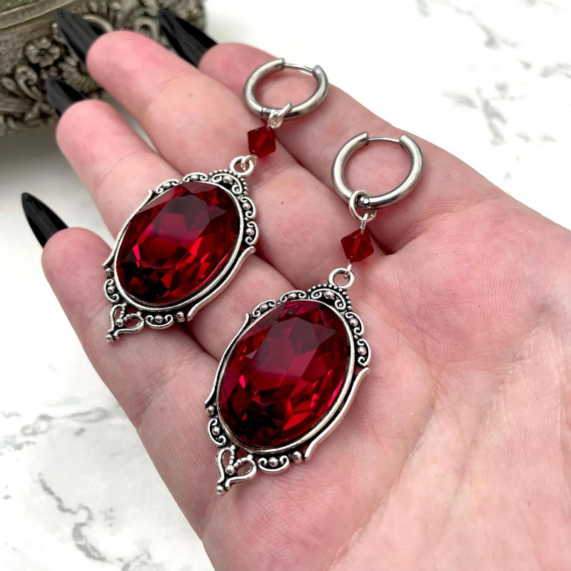 뱀파이어 카메오 귀걸이, 고딕 주얼리, 피방울, 이교도 - Women'S Vampire Accessories 리뷰 및 가격