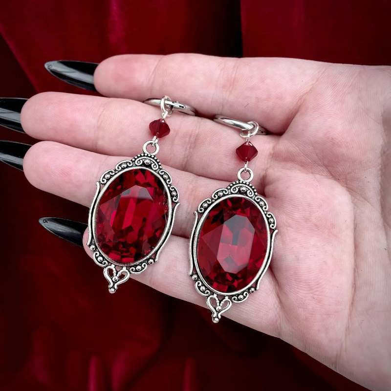 뱀파이어 카메오 귀걸이, 고딕 주얼리, 피방울, 이교도 - Women'S Vampire Accessories 리뷰 및 가격